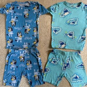 Bluey and Shark Pajama Sets Size 6